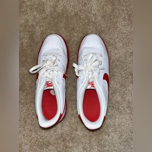 White air forces with red accents size 7.5